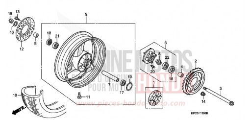 REAR WHEEL XL125V4 de 2004